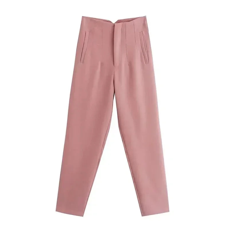 Pantalón Pitillo Tobillero de Tiro Alto