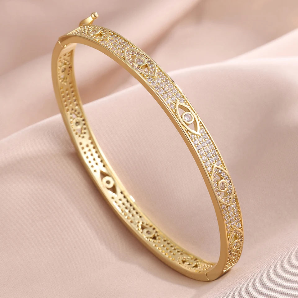 Gold Stainless Steel Open Cuff Bracelet