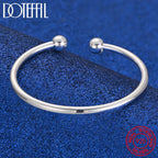 Brazalete Abierto de Bolas de Plata 925