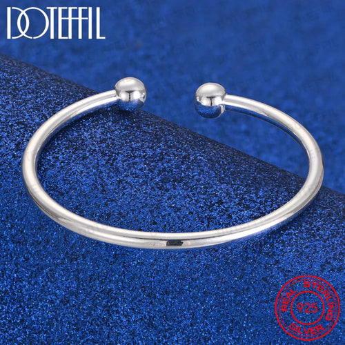 Brazalete Abierto de Bolas de Plata 925