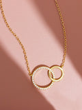 Collar Fino con Colgante de Doble Círculo