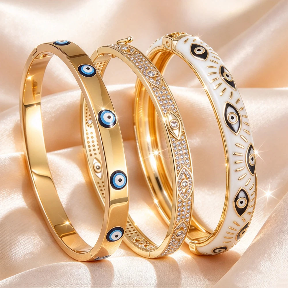 Gold Stainless Steel Open Cuff Bracelet