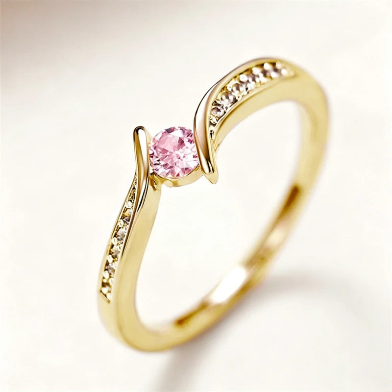 Anillo Minimalista con Circonitas Redondas