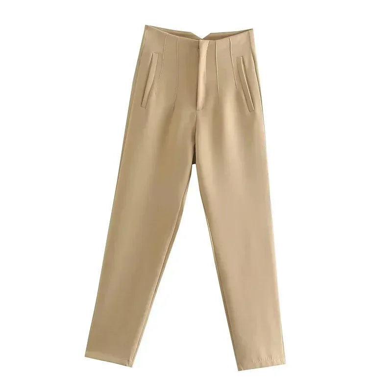 Pantalón Pitillo Tobillero de Tiro Alto