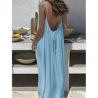 Vestido Largo Palabra de Honor con Espalda Abierta