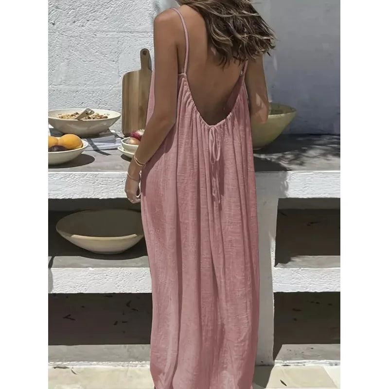 Vestido Largo Palabra de Honor con Espalda Abierta