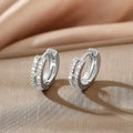 Pendientes Aro Huggie Doble con Circonitas
