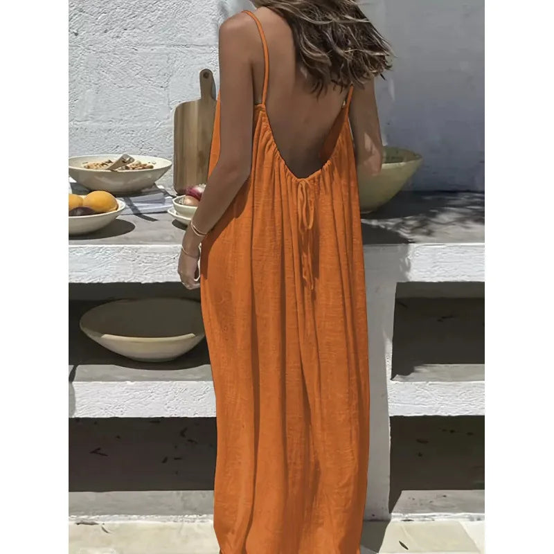 Vestido Largo Palabra de Honor con Espalda Abierta