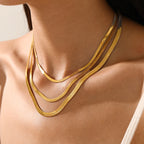 Collar Cadena Serpiente Plana de Acero Inoxidable