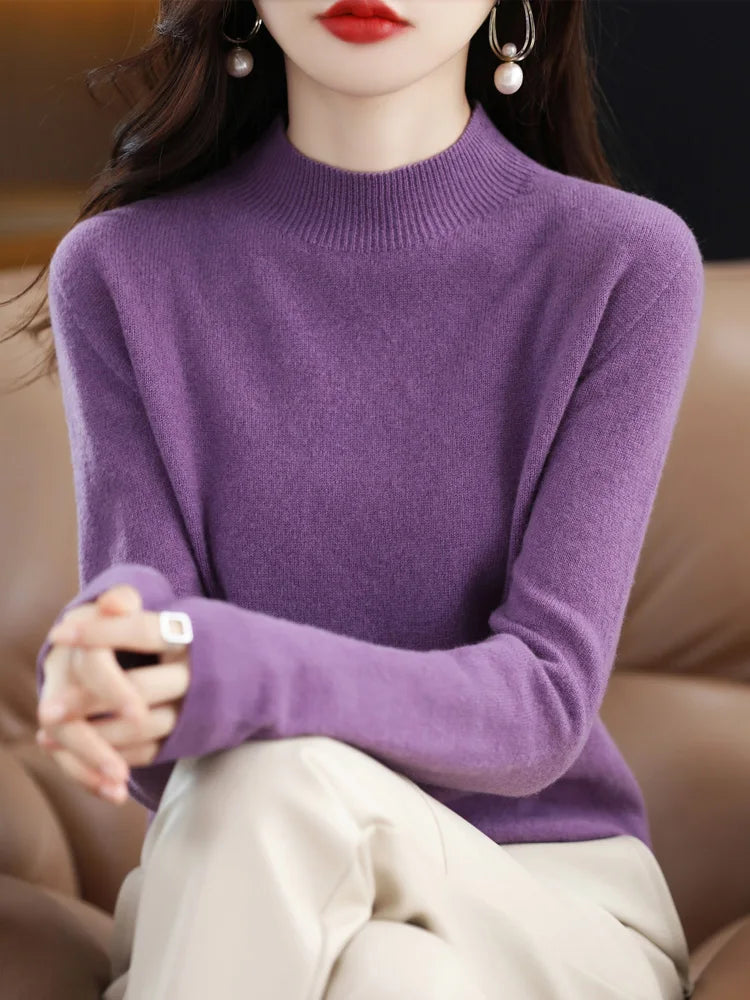 Jersey de Lana Merino con Cuello Perkins