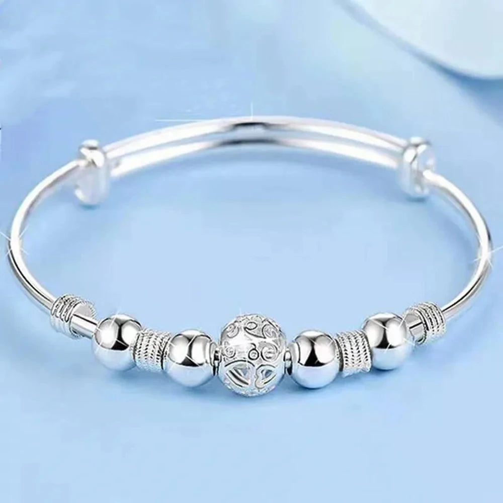 Brazalete de Bolitas de Plata 925 Ajustable