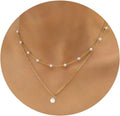 Collar Dorado de Doble Capa con Perlas