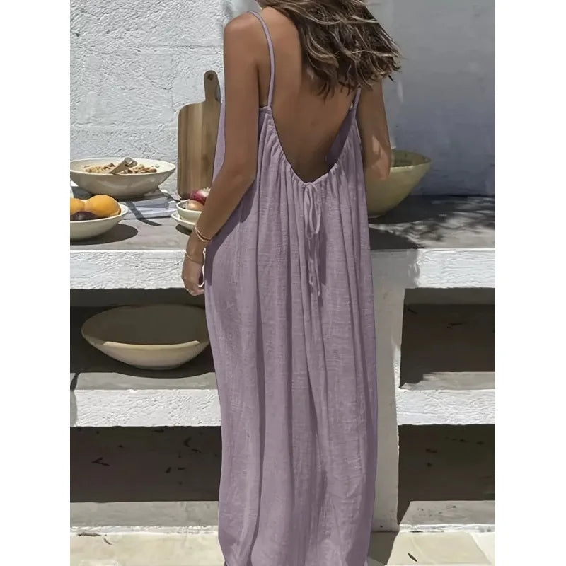 Vestido Largo Palabra de Honor con Espalda Abierta