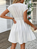 Vestido Francés de Encaje con Mangas Abullonadas