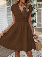 Vestido Francés de Encaje con Mangas Abullonadas