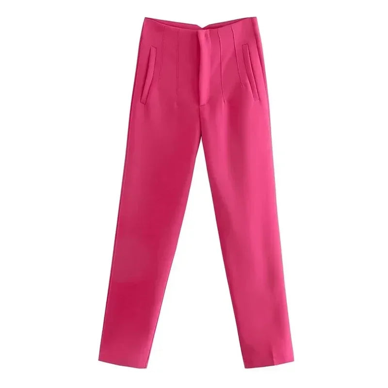 Pantalón Pitillo Tobillero de Tiro Alto