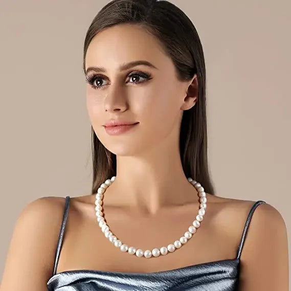 Collar de Perlas de Agua Dulce con Cierre de Plata 925