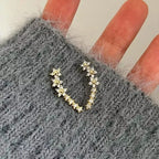 Pendientes Trepadores de Flor y Estrella con Circonitas