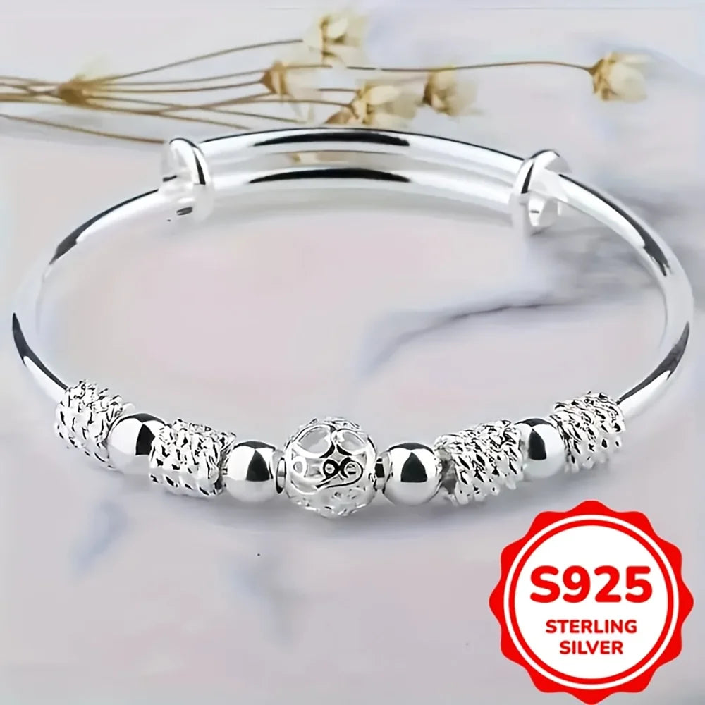 Brazalete de Bolitas de Plata 925 Ajustable