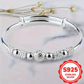 Brazalete de Bolitas de Plata 925 Ajustable