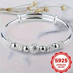 Brazalete de Bolitas de Plata 925 Ajustable