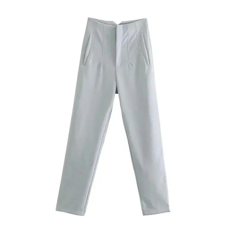Pantalón Pitillo Tobillero de Tiro Alto