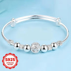 Brazalete de Bolitas de Plata 925 Ajustable