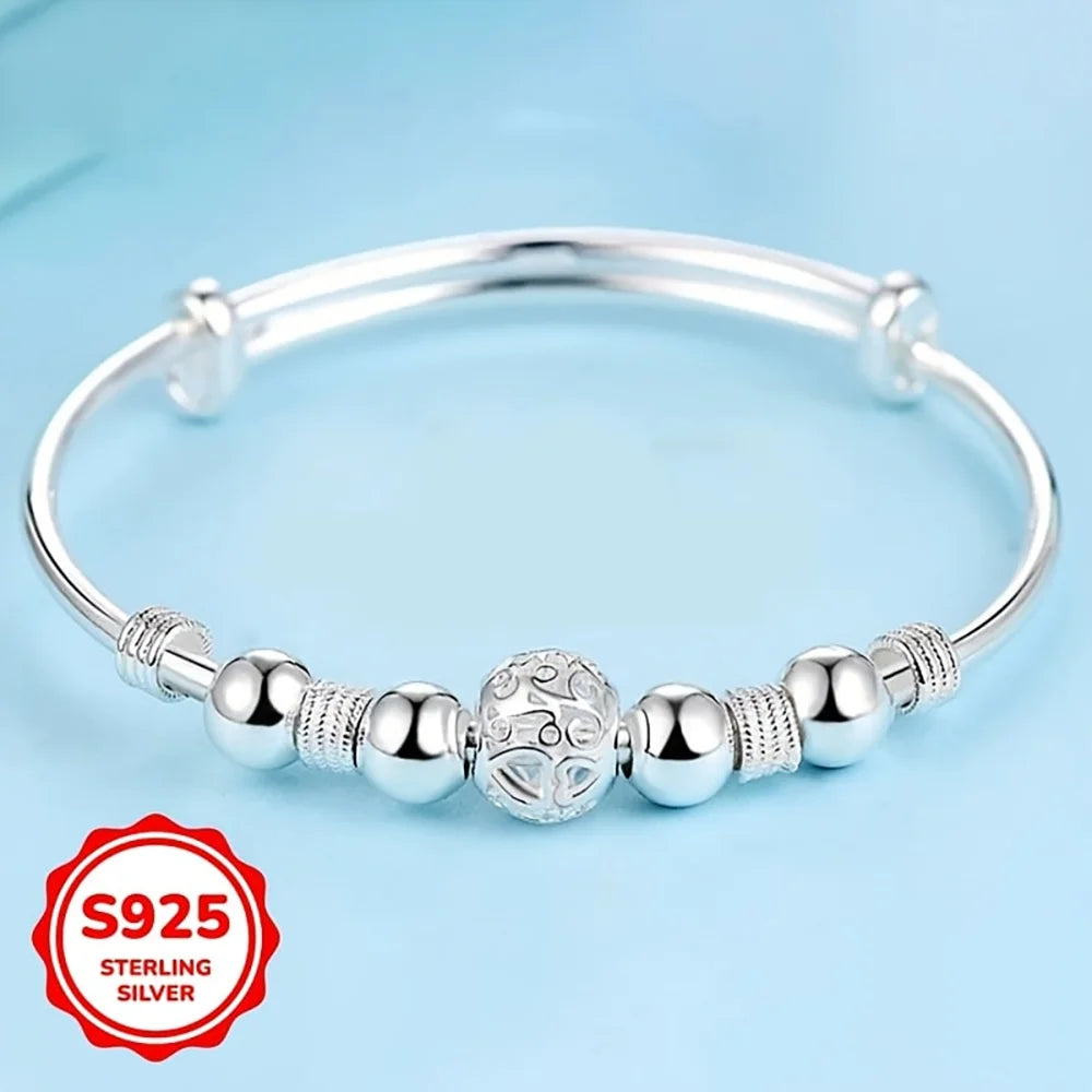 Brazalete de Bolitas de Plata 925 Ajustable
