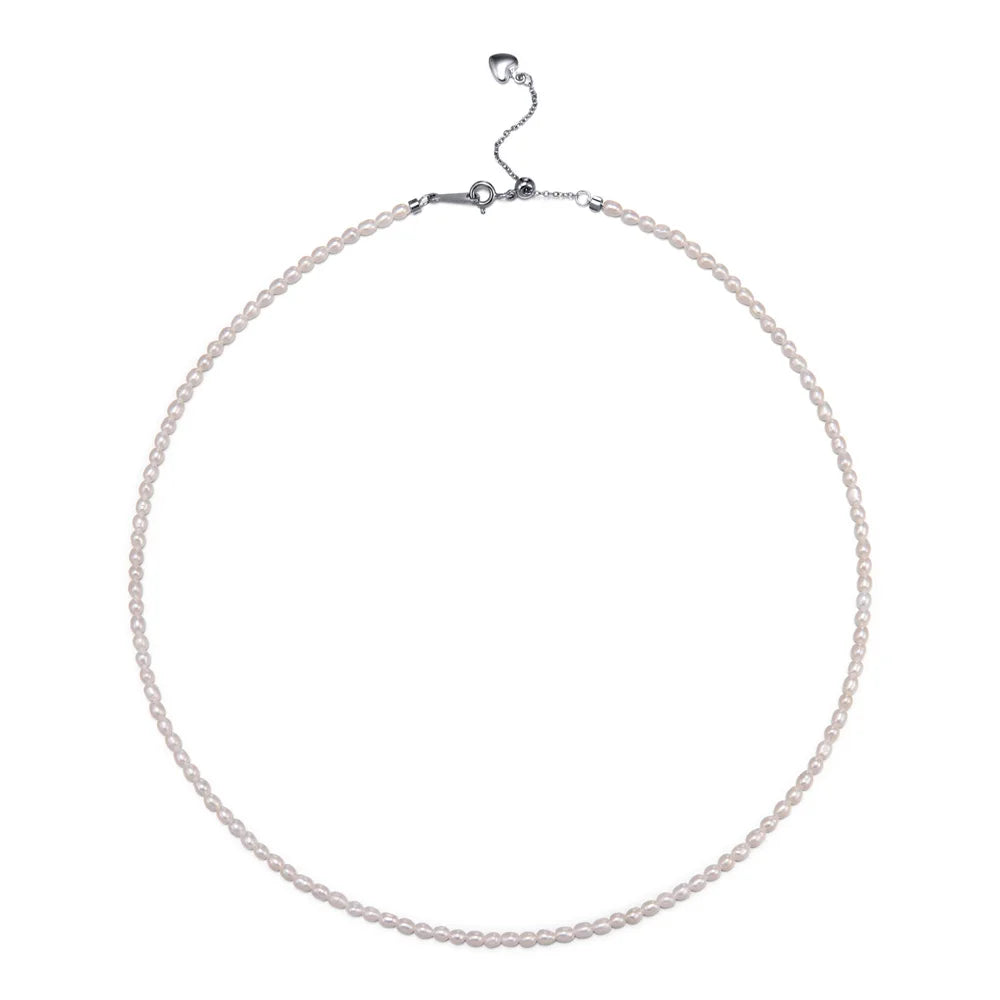 Collar de Perlas de Agua Dulce Finas Forma de Arroz